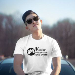 Camiseta Geek engraçado V é para Videos games não namorados