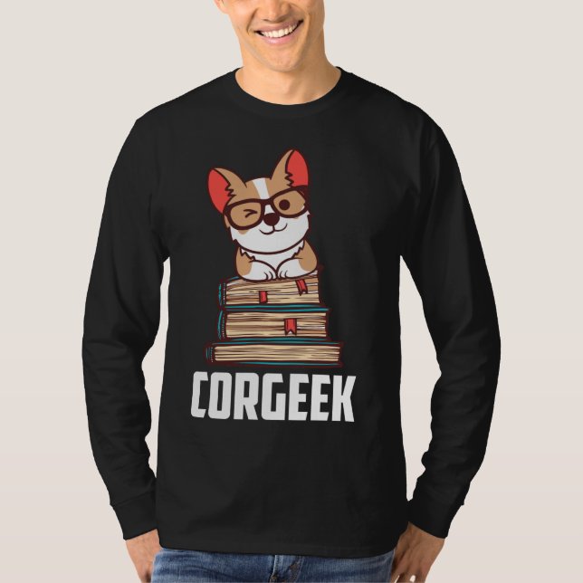 Camiseta Geek Funny Corgi Design Corgeek (Frente)