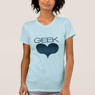 Camiseta Geek Love (Heart) Women's Light Tee, Dark Blue