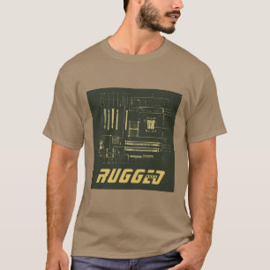 Camiseta geek robusto de ouro verde do exército Conselho