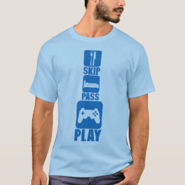 Camiseta geek skip pass play manette jeux 2