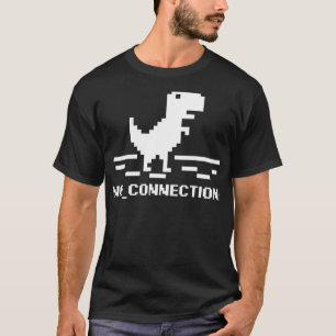 Camiseta Geek T-Rex Dinossauro Pixel Art No Internet Connec