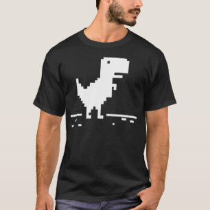 Camiseta Geek T-Rex Dinossauro Pixel Art No Internet Connec