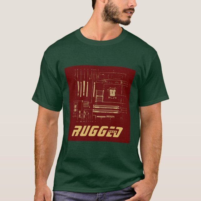 Camiseta geek vermelho de ouro resistente | Conselho de cir (Frente)