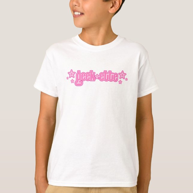 Camiseta Geekette cor-de-rosa (Frente)