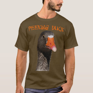 Camiseta Geeky Peeking Duck Sob Texto De Estilo Asiático