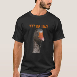 Camiseta Geeky Peeking Duck Sob Texto De Estilo Asiático
