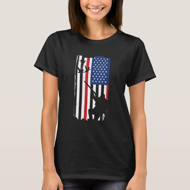 Camiseta Geese Hunter Us Flag Goose Hunting (Frente)