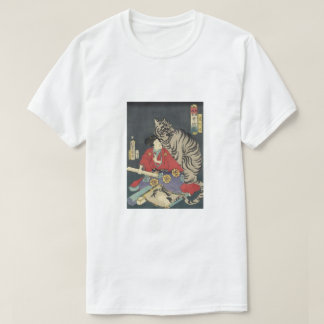 Camiseta Geisha com seu tigre branco