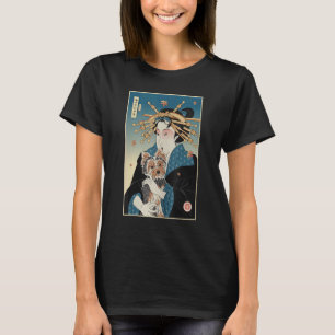 Camiseta Geisha E Dog Yorkshire Ukiyo E Warrior Samurai Y