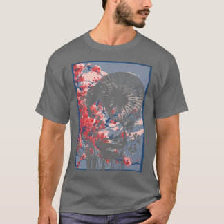 Camiseta Geisha Girl In Kimono Japan Art Sakura Cherry Blos