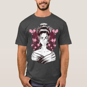 Camiseta Geisha Girl In Kimono Sakura Cherry Blossom Japane