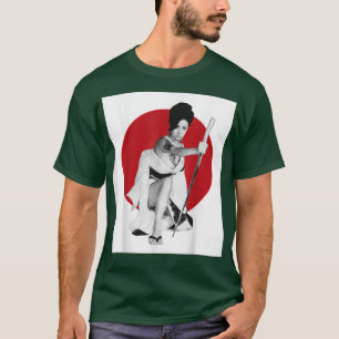 Camiseta Geisha Girl Katana Sword e tatuagem do Dragão Japa
