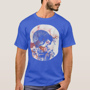 Camiseta Geisha Girl Sakura Cherry Blossom Girl em Kimono C