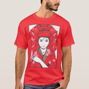 Camiseta Geisha Japan Culture Sakura Cherry Blossom Geisha