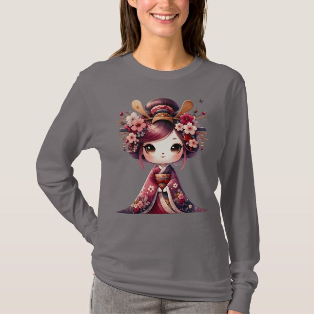 Camiseta Geisha Japonês Bonito (Frente)