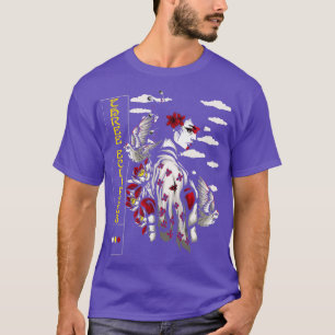 Camiseta Geisha Japonês Inaugura Aves Futurismo Rua Indigna