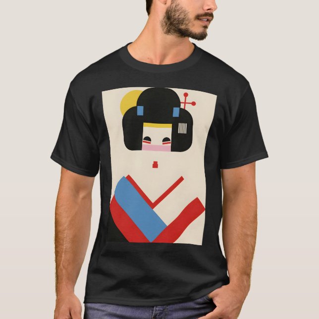 Camiseta Geisha Japonesa #3 Retro Art (Frente)