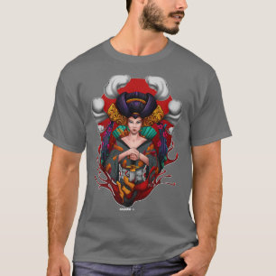 Camiseta Geisha Kawaii Girl Kimono Samurai (2)