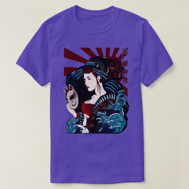 Camiseta Geisha Kitsune Mask (Frente do Design)
