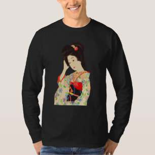 Camiseta Geisha Maiko Kimono Japonês Japão pintura Kawase