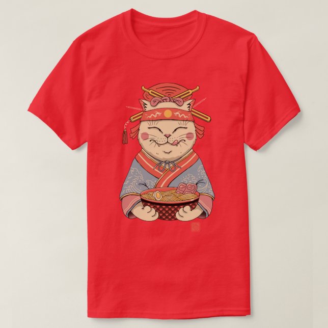 Camiseta Geisha Neko Ramen (Frente do Design)