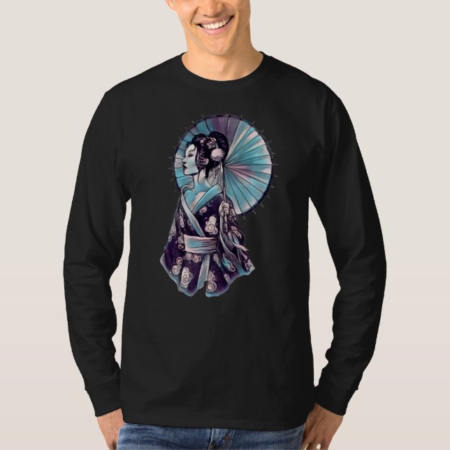 Camiseta Geisha Parasol Bonito Tattoo Samurai (Frente)