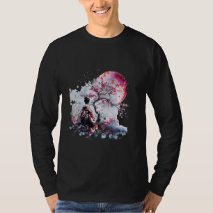 Camiseta Geisha Sakura Cherry Blossom Arte Japonesa