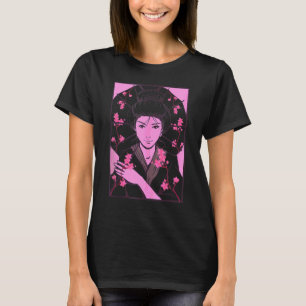 Camiseta Geisha Sakura Cherry Blossom Geisha Girl Japan Cul