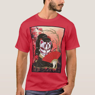Camiseta Geisha Sakura Cherry Blossom Geisha Girl Japão Art
