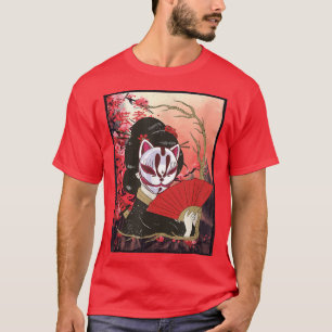 Camiseta Geisha Sakura Cherry Blossom Geisha Girl Japão Art