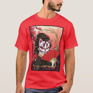 Camiseta Geisha Sakura Cherry Blossom Geisha Girl Japão Art