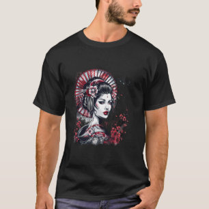 Camiseta Geisha Sakura Cherry Blossom Kimono Japão