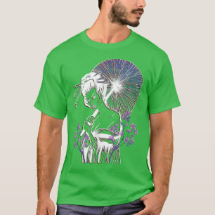 Camiseta Geisha Sakura Cherry Blossom Neon Geisha Girl Japa
