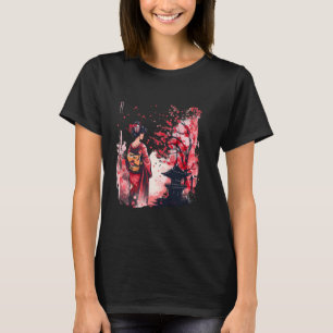 Camiseta Geisha Sakura Cherry Blossom Pagoda Geish