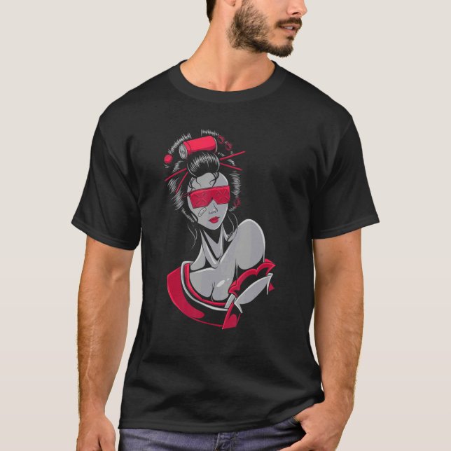 Camiseta Geisha Tradicional Entretenimento Japonês Feminino (Frente)