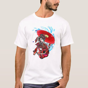 Camiseta Geisha Vaporwave Japonês Koi Fish Carp Geiko Aest