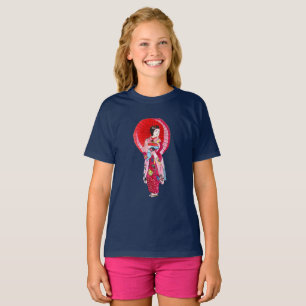 Camiseta Geisha vermelho kimono japonês