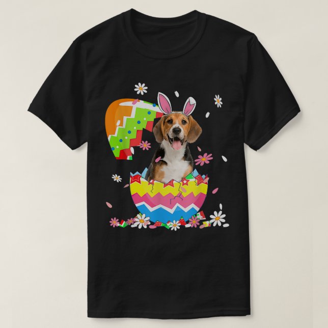 Camiseta Gelado Bonito Ovos de Páscoa Ovos de Beagle  (Frente do Design)