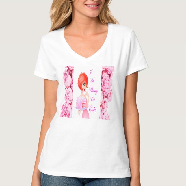 Camiseta Gelado, sempre coma cor-de-rosa e branco (Frente)