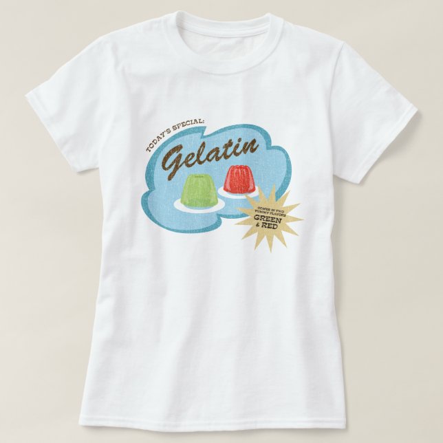 Camiseta Gelatina em 2 Yummy Flavors Engraçado Design (Frente do Design)