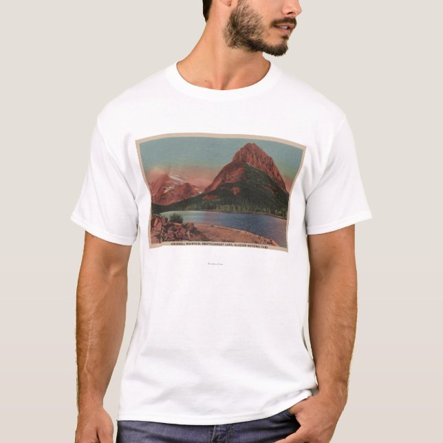 Camiseta Geleira, TA - vista de Grinnell Mt. & Swiftcurren (Frente)