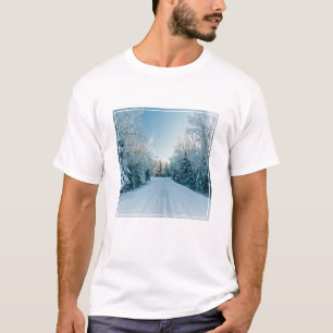 Camiseta Gelo e neve Frozen Winter Road Russia, Sibéria