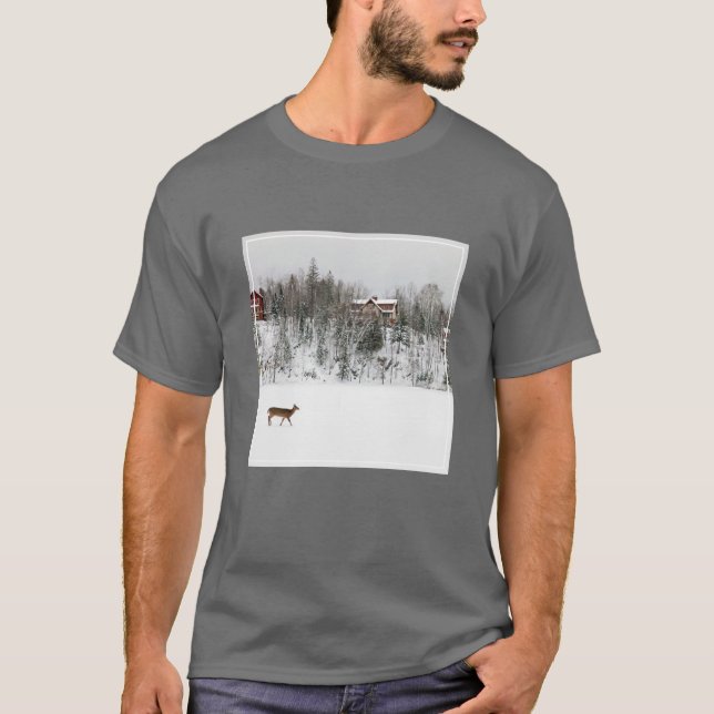 Camiseta Gelo e neve | Veado em Snow Quebec, Canadá (Frente)