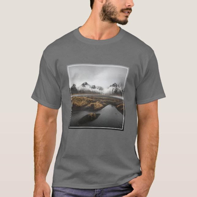 Camiseta Gelo e neve | Vestrahorn Mountain, Islândia (Frente)