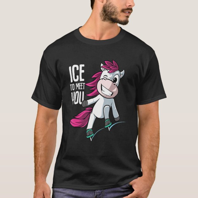 Camiseta Gelo Para Conhecê-Lo - Figura Skater Unicorn Ice S (Frente)