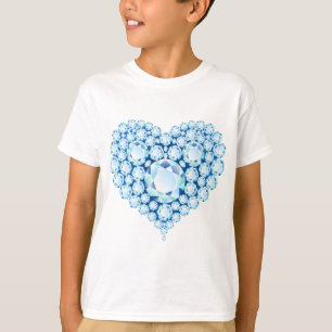 Camiseta Gemas de Coração Azul Sapphire