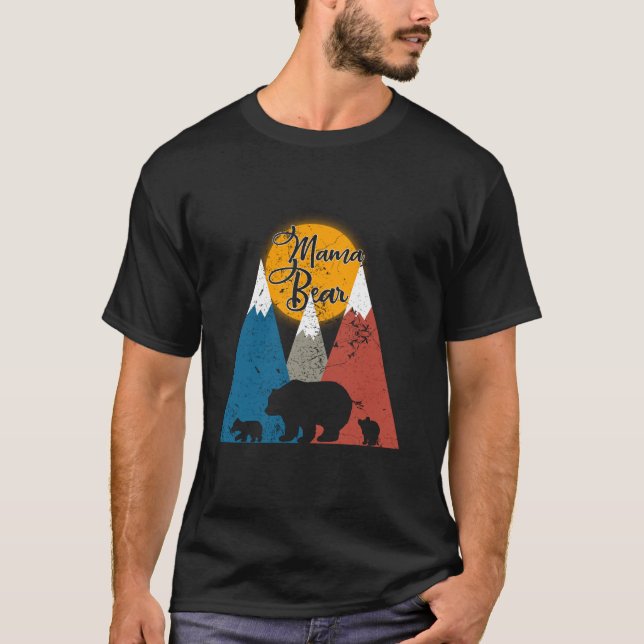 Camiseta Gêmea Bonita Ursa Dois Ursos Filhos Pequenos Ursos (Frente)