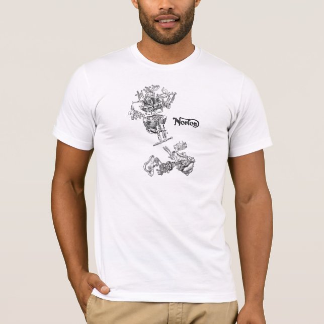 Camiseta Gêmeo 1949 de Norton explodido (Frente)