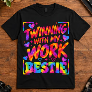 Camiseta Gêmeos Colegas Com Arte de Tie Dye de Amigo de Tra